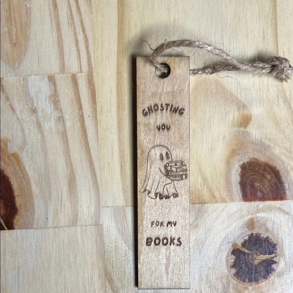Wooden Ghost Bookmarks with Twine